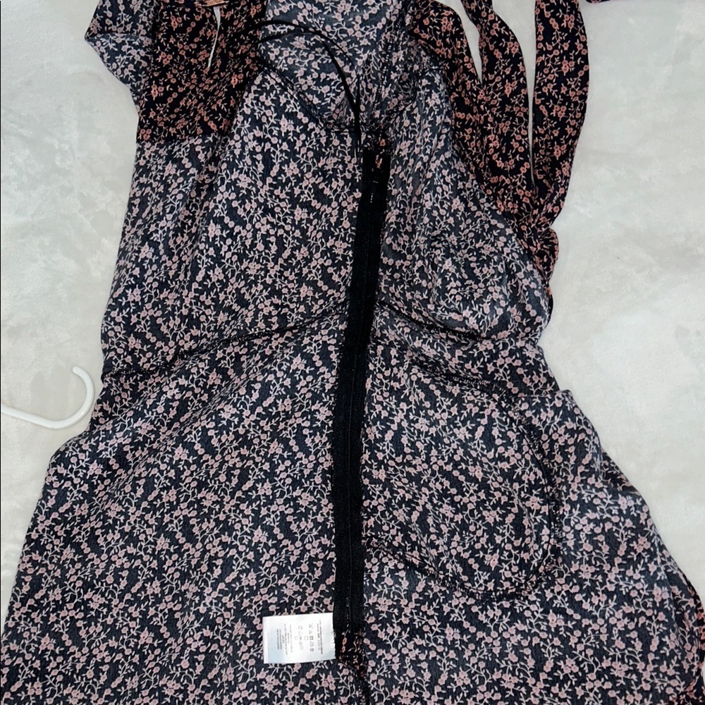 Free People Tunic Mini Dress Or Top Floral Tie Wrap Front Sz S - Picture 7 of 14